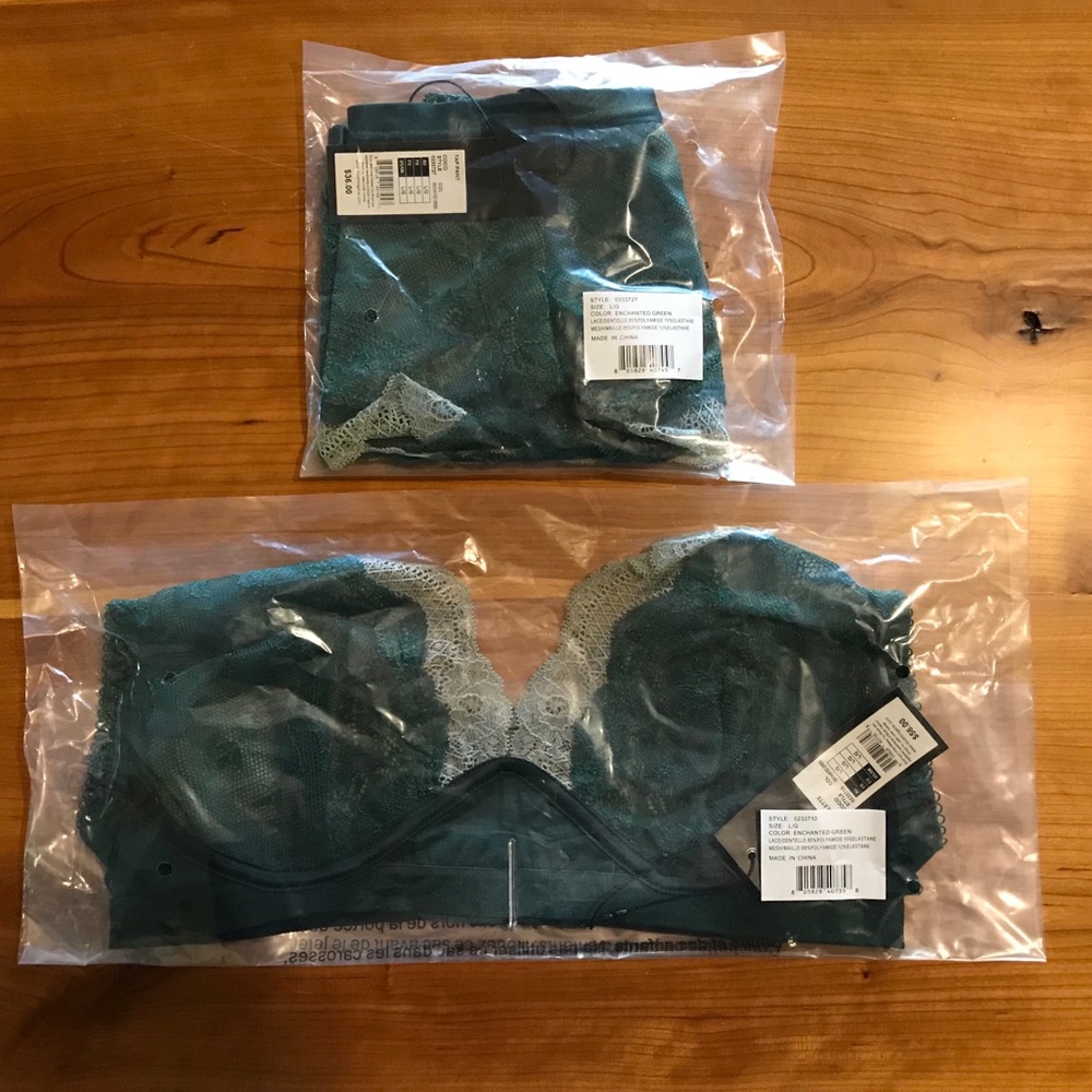 Blush Coco bra & panty set - L - enchanted green
